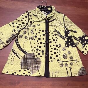 Moonlight Polka-Dot and Swirl Jacket or Shirt with Wired Collar